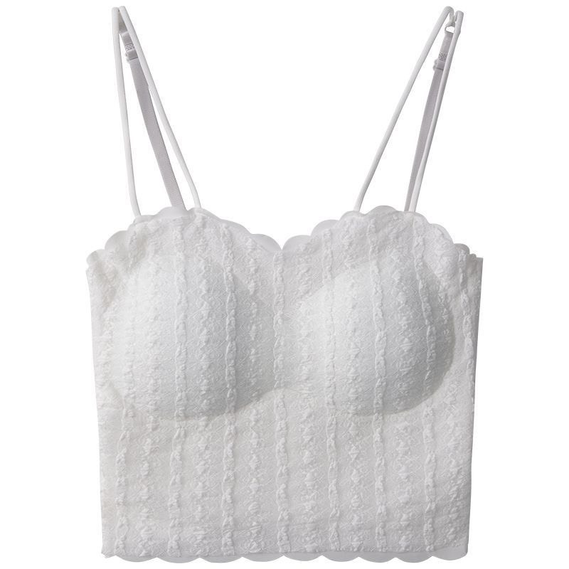 Áo bra nhăn 2 dây LiuBra cao cấp, bra nhăn kèm đệm ngực,viền sóng