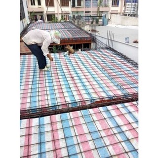 1cây bạt kẻ sọc . loại đẹp đủ 4x50m. bạt xanh cam.