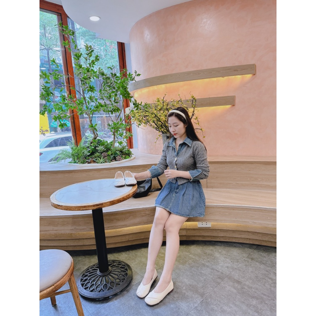 Giày bệt da đan chéo M515  fom 1.5