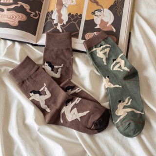 Tất/vớ cao cổ nam nữ thiết kế antique sock