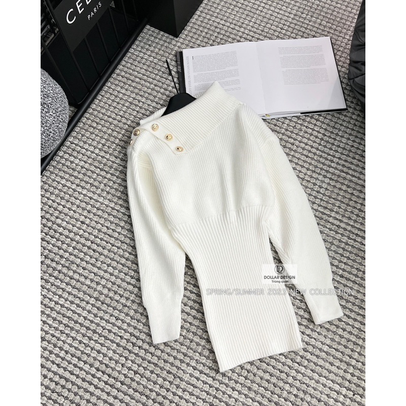 Váy Len Body Khuy Trễ Vai Hàng QC L1