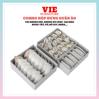 Hộp Vải Đựng Tất, Vớ - Giỏ Vải Đựng Ao Lót, Đồ Lót Gấp Gọn