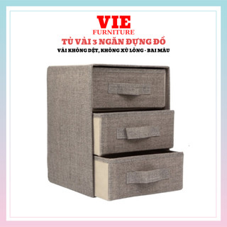 Hộp Vải Đựng Đồ Đa Năng - Tủ Vải 3 Ngăn Thiết Kế Gấp Gọn Tiện Ích Vải Oxford Cao Cấp
