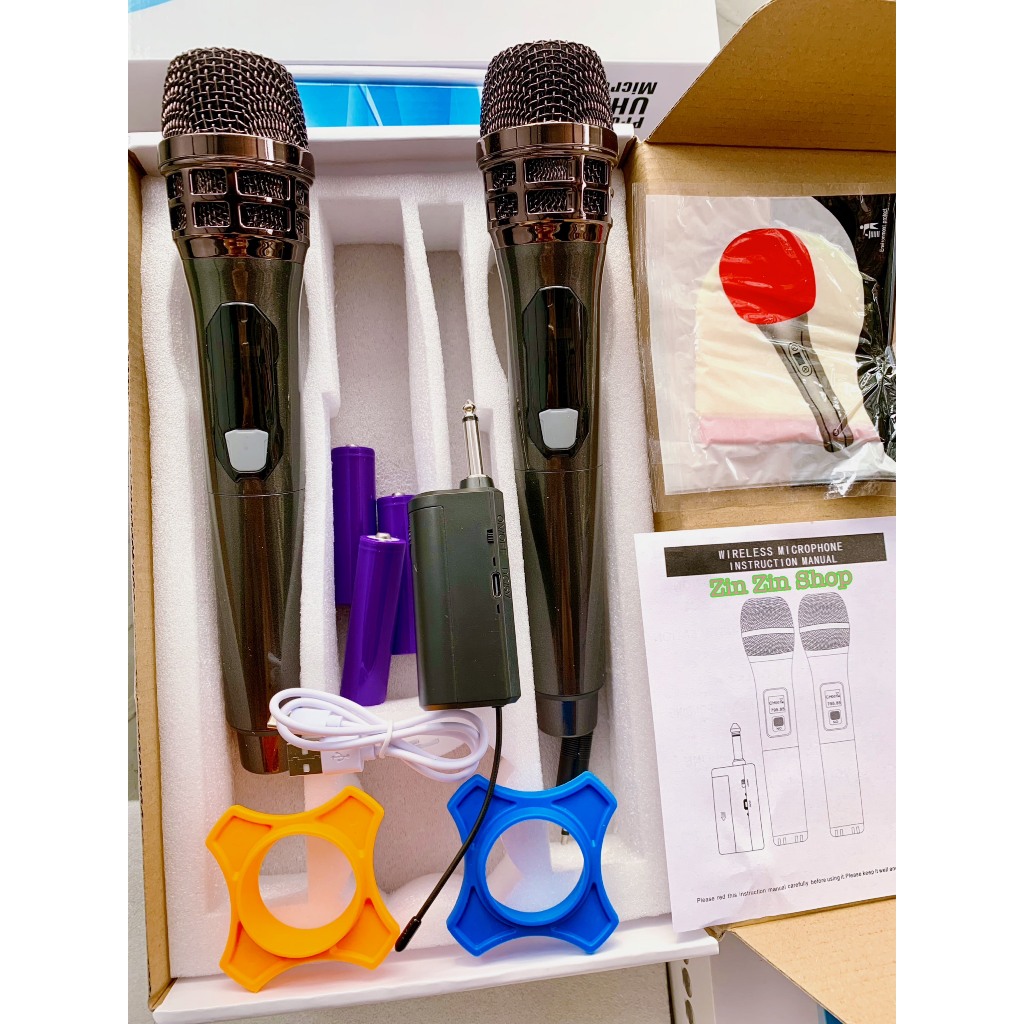 Bộ  Micro Không Dây Karaoke UHF ZIN 102 Cao Cấp, Âm Thanh Vượt Trội , Chi Tiết , Độ Nhạy Cao .