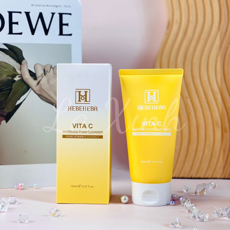 Sữa rửa mặt Hebeheba Vita C - Red Rice Whitening Foam Cleanser 150ml