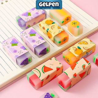 Gôm tẩy bút chì mềm 2B hình hoa quả trong suốt có hương thơm