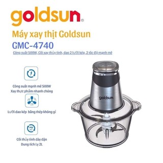 Máy xay 2 cối thủy tinh, máy xay thịt Goldsun