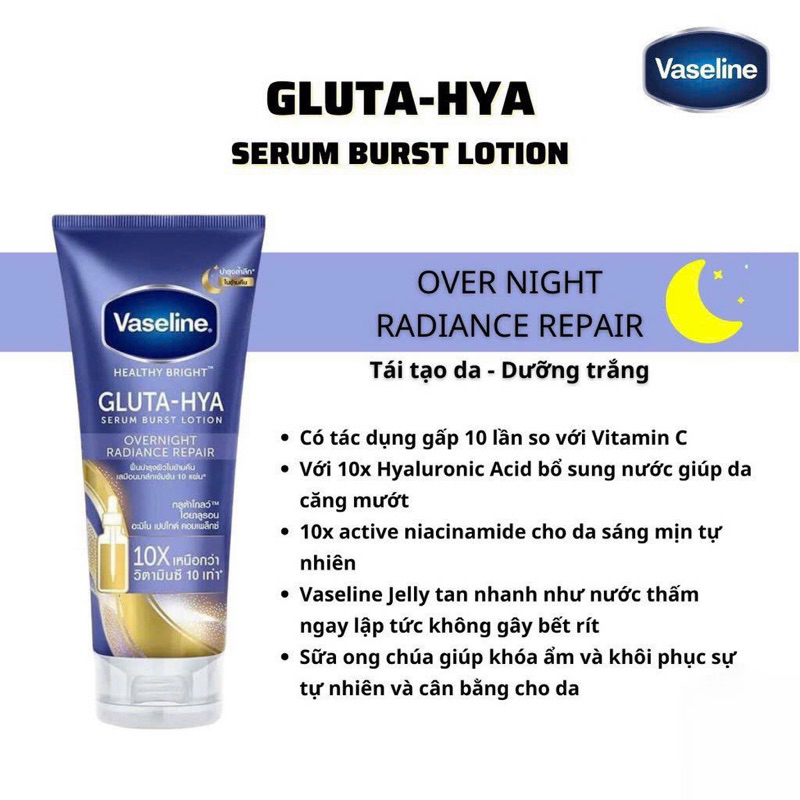 Sữa Dưỡng Thể Vaseline Healthy Bright Gluta HYA Serum 10X 300ml