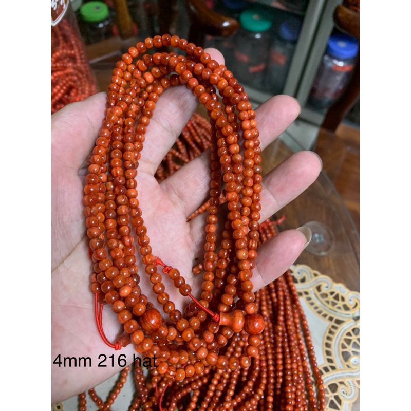 Chuỗi hạt gỗ huyết long 4mm 6mm 8mm 108 hạt đậm dầu thấu quang . vòng quấn tay ,vòng phong thuỷ.
