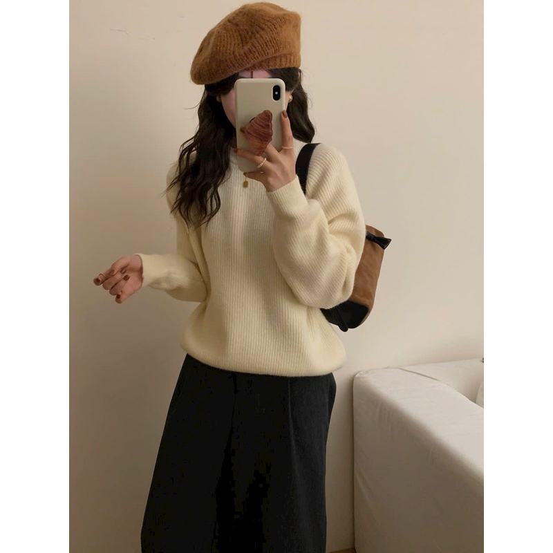 KAYY. Áo len đan trơn _ Aldt