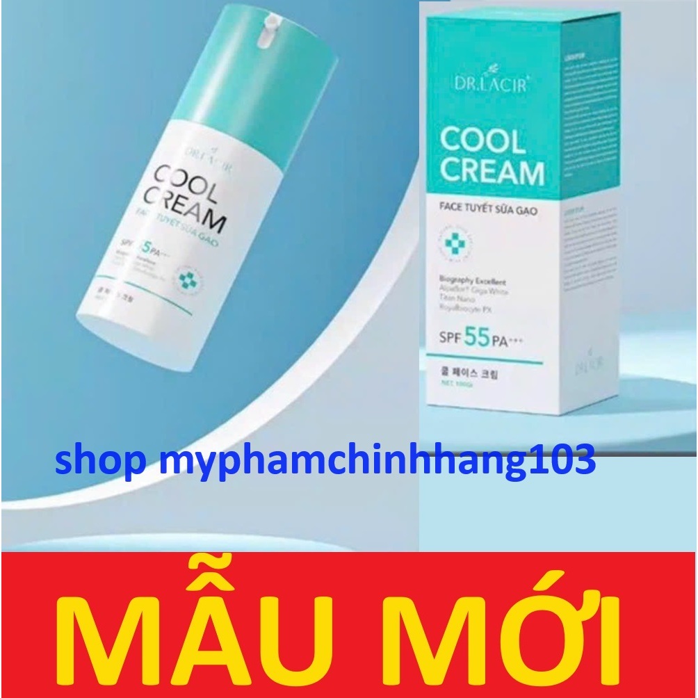 Combo kem chống nắng dưỡng da ban ngày cool cream và cấp ẩm ban đêm dr lacir whitening drlacir