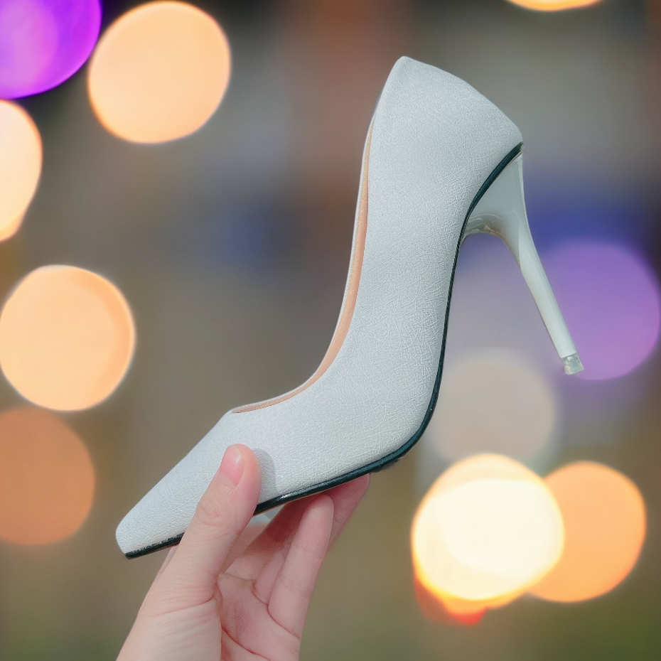 Giày nữ bản nâng cấp cao 9cm si phủ nhũ - B11