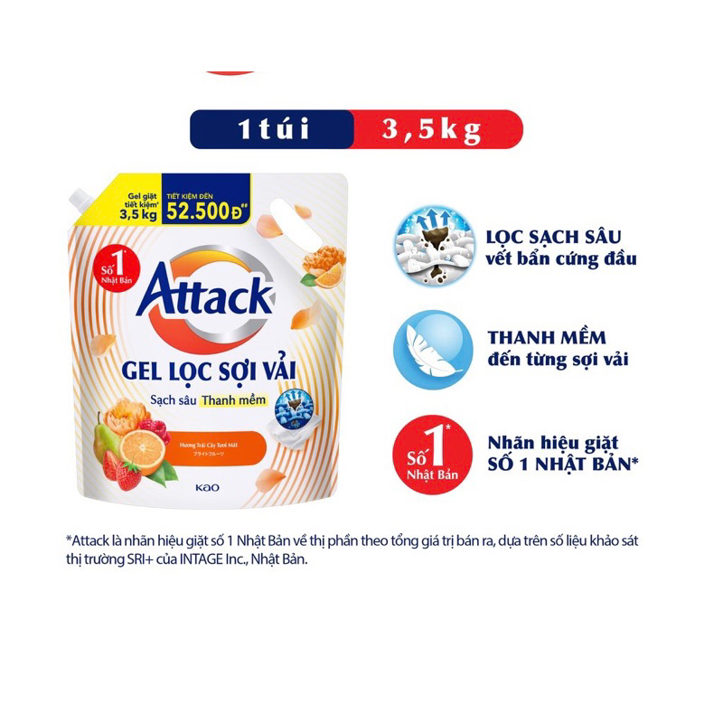 Gel Giặt Attack Túi 3.5Kg