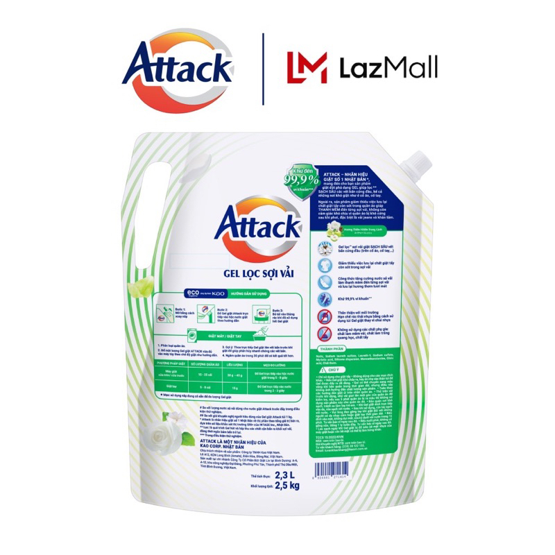 Gel Giặt Attack Túi 3.5Kg