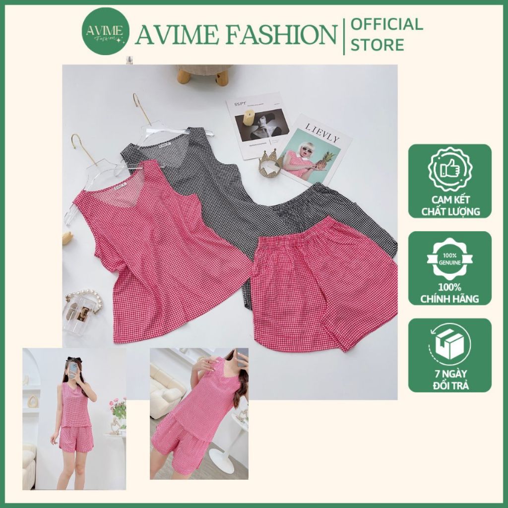 Bộ Lanh Đùi Avime Fashion Áo Sát Nách Quần Sooc, Bộ Tole Mặc Ngủ Nữ Nhiều Màu Siêu Đẹp