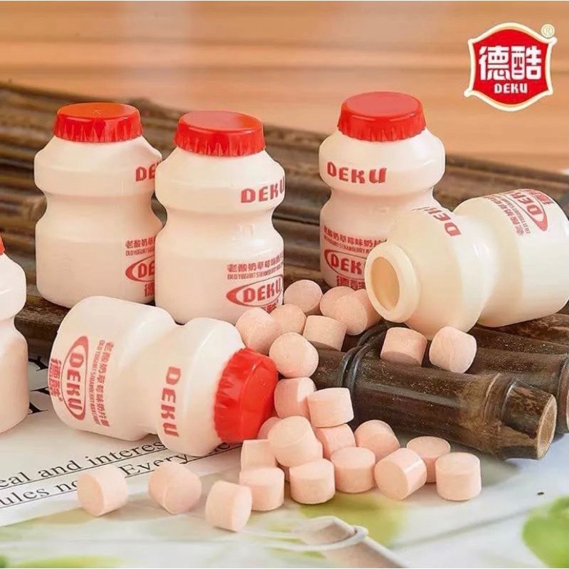 Hộp 30 Hủ Kẹo Sữa Chua Khô Deku - Ăn Vặt YuChang.