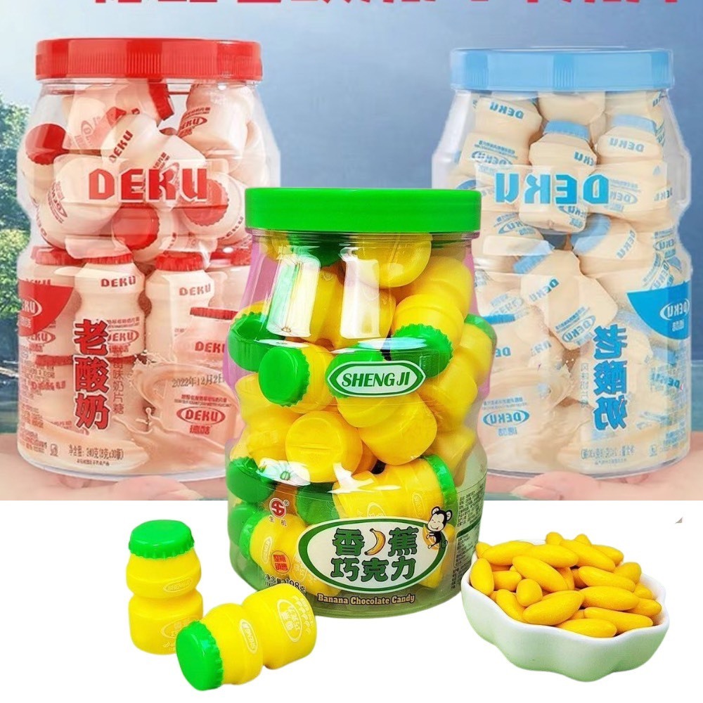 Hộp 30 Hủ Kẹo Sữa Chua Khô Deku - Ăn Vặt YuChang.
