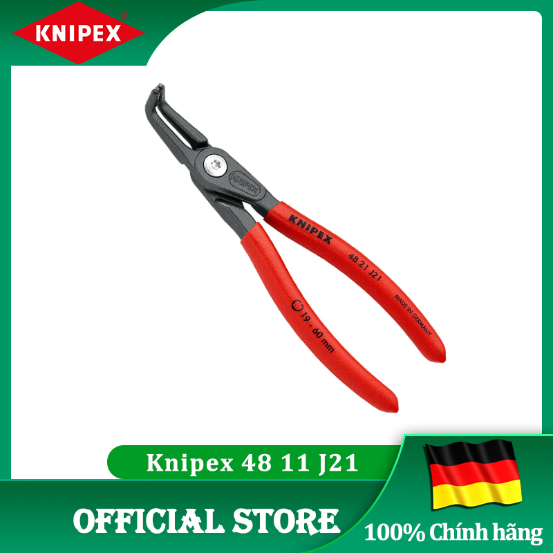 Kìm Mở Phe Trong Mũi Gài Cong 90° 165mm Knipex 48 21 J21