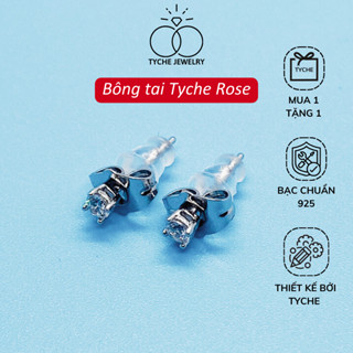  Bông tai nữ Tyche Rose kiểu dáng Hàn Quốc phong cách trẻ trung phù hợp đeo đi học đi chơi đi làm TYCHE JEWELRY 