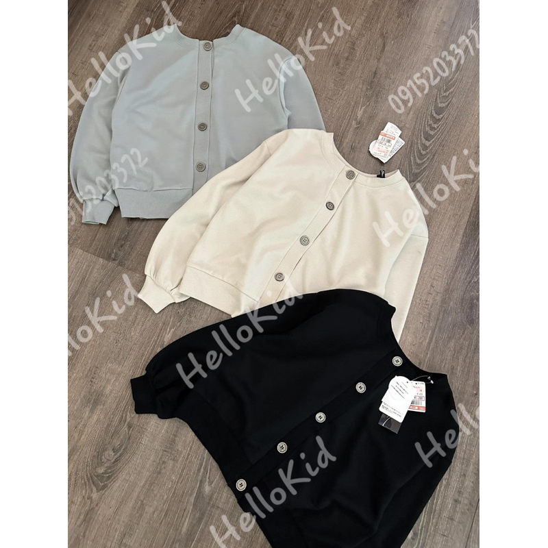Áo khoác nỉ cardigan xuất nhật cho bé