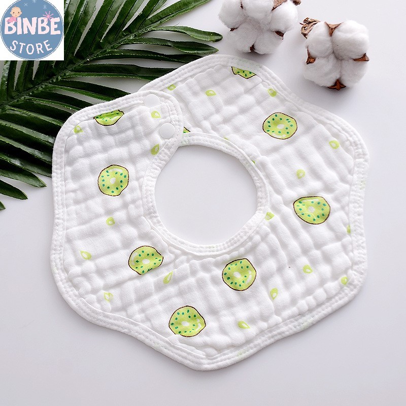 Yếm tròn xô 8 lớp, yếm dãi cho bé siêu thấm hút Binbestore