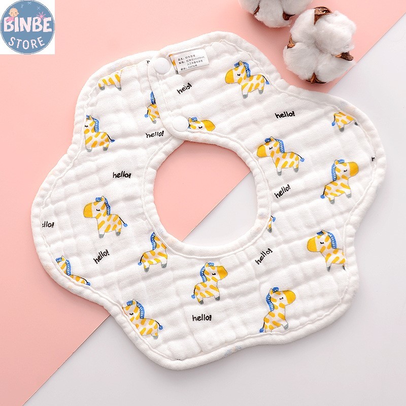 Yếm tròn xô 8 lớp, yếm dãi cho bé siêu thấm hút Binbestore