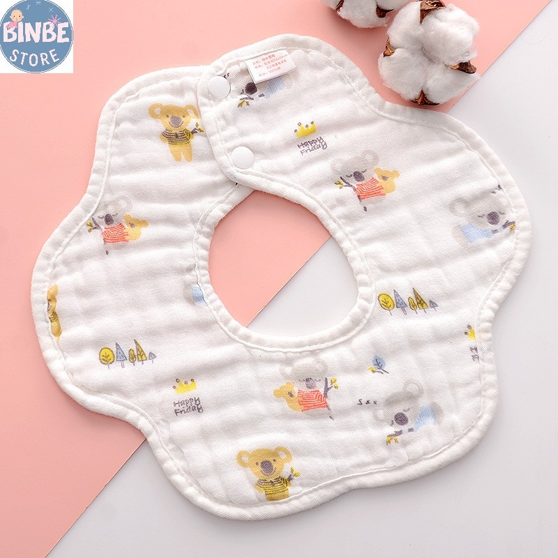 Yếm tròn xô 8 lớp, yếm dãi cho bé siêu thấm hút Binbestore