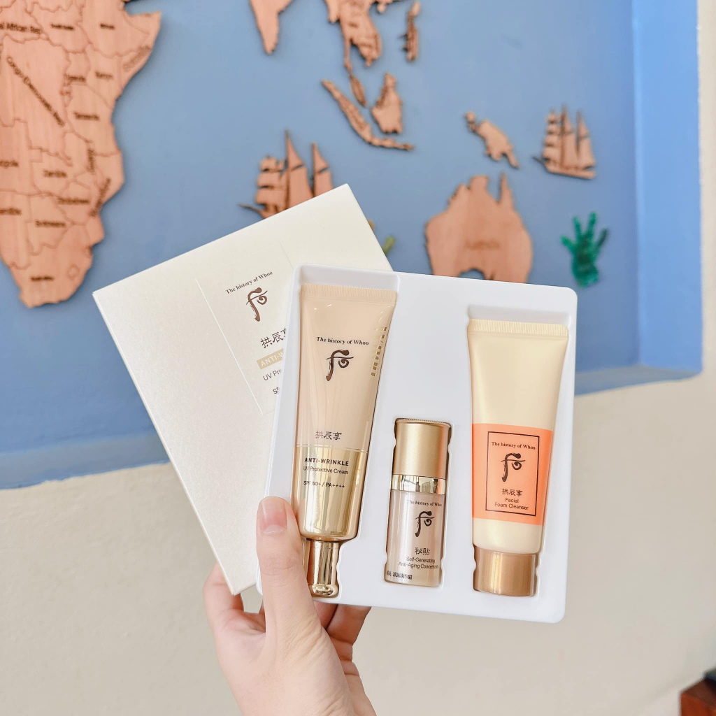 69130 SET KEM CHỐNG NẮNG WHOO VÀNG CHỐNG LÕA HÓA SUN WRINKLE SUN
