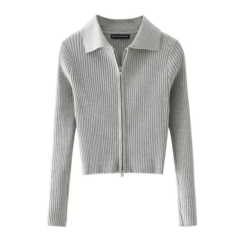 Áo len dệt kim có khoá kéo 2 chiều