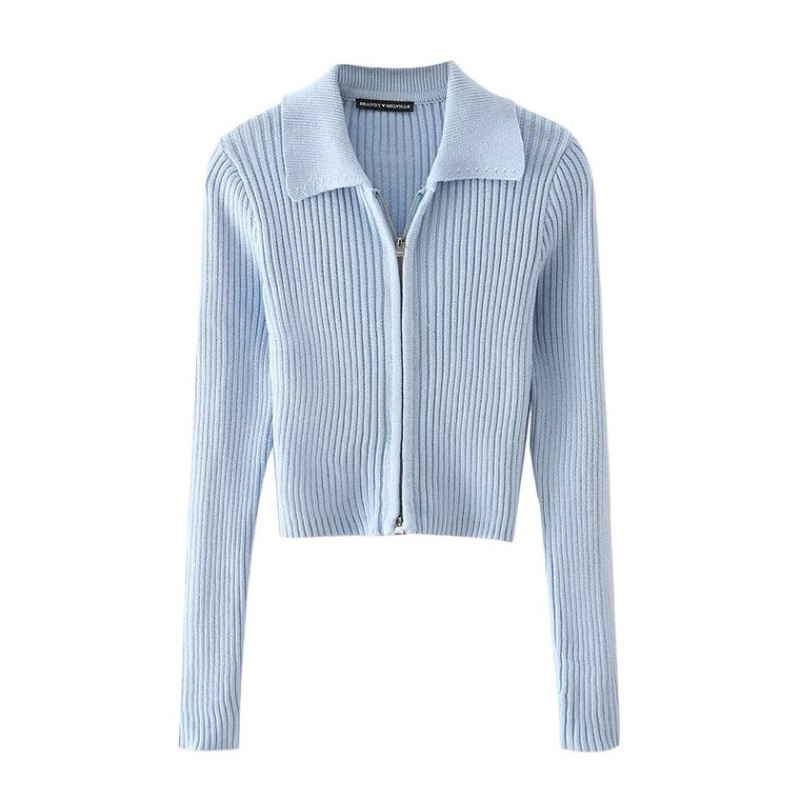 Áo len dệt kim có khoá kéo 2 chiều