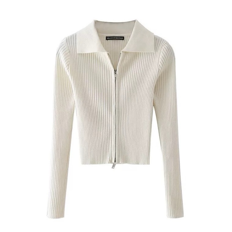 Áo len dệt kim có khoá kéo 2 chiều