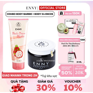 Bộ Dưỡng Trắng Da Enny Gồm Body x4 150Gram Và Body Barbie Enny 200 Gram