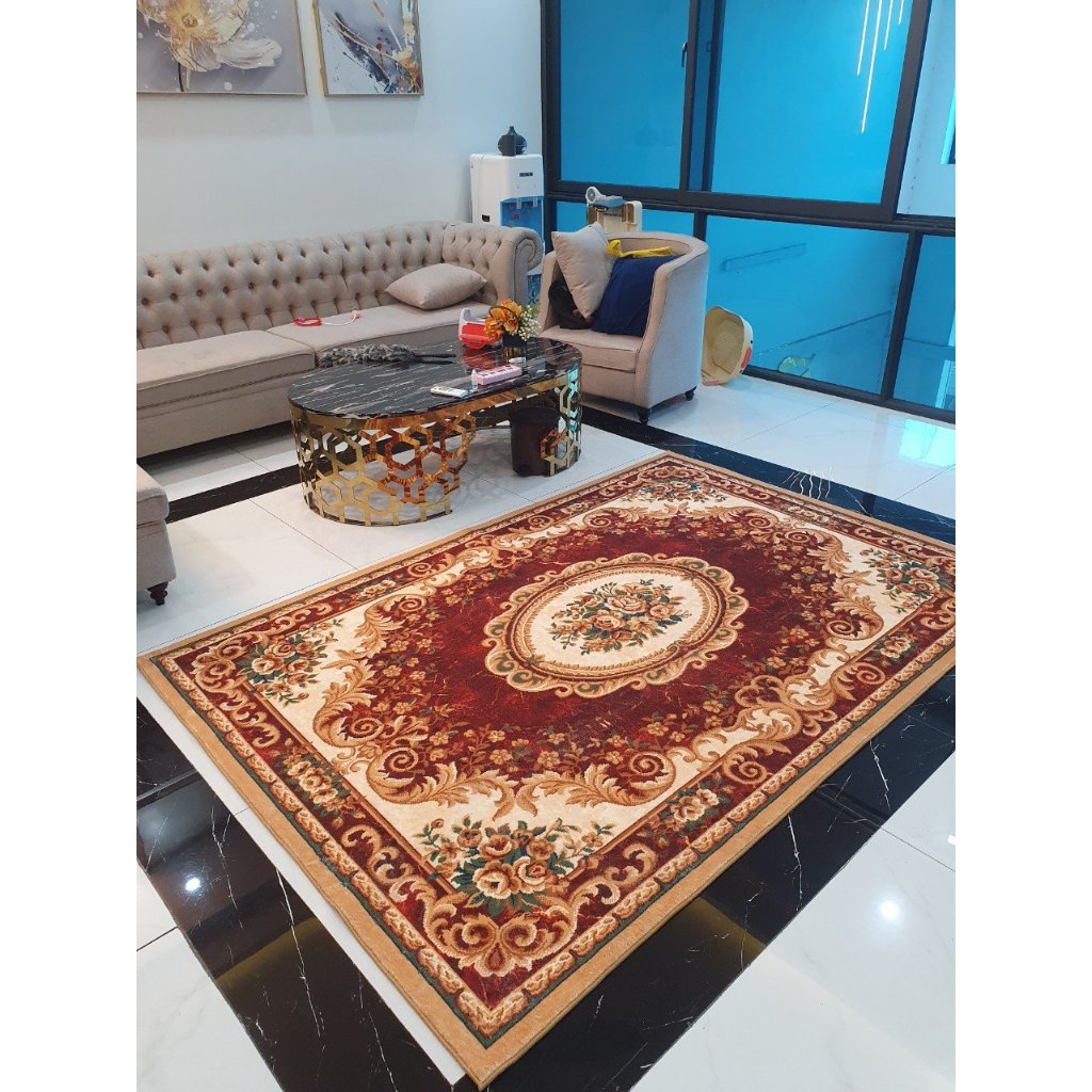 Thảm lông cao cấp họa tiết Hoàng Gia nhập khẩu bởi LUXBED KT 2m x 3m