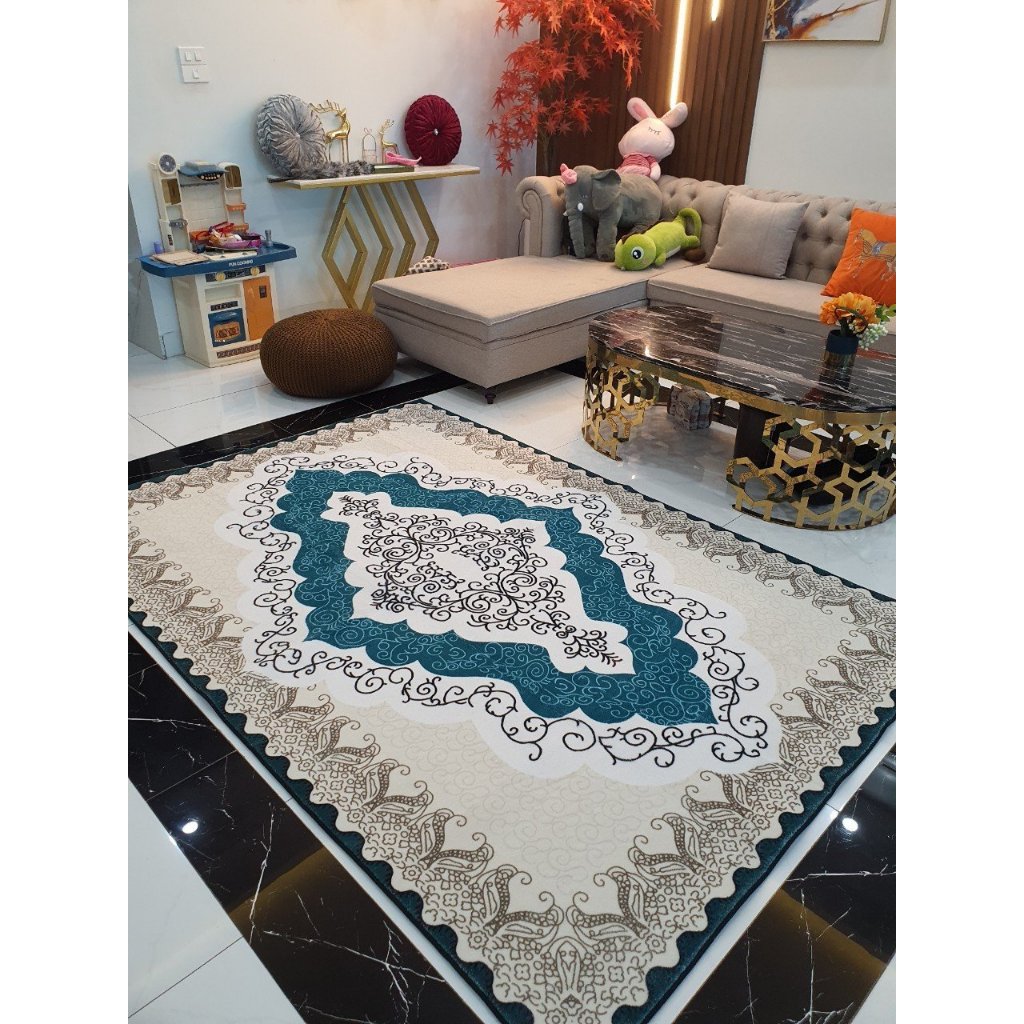 Thảm lông cao cấp họa tiết Hoàng Gia nhập khẩu bởi LUXBED KT 2m x 3m