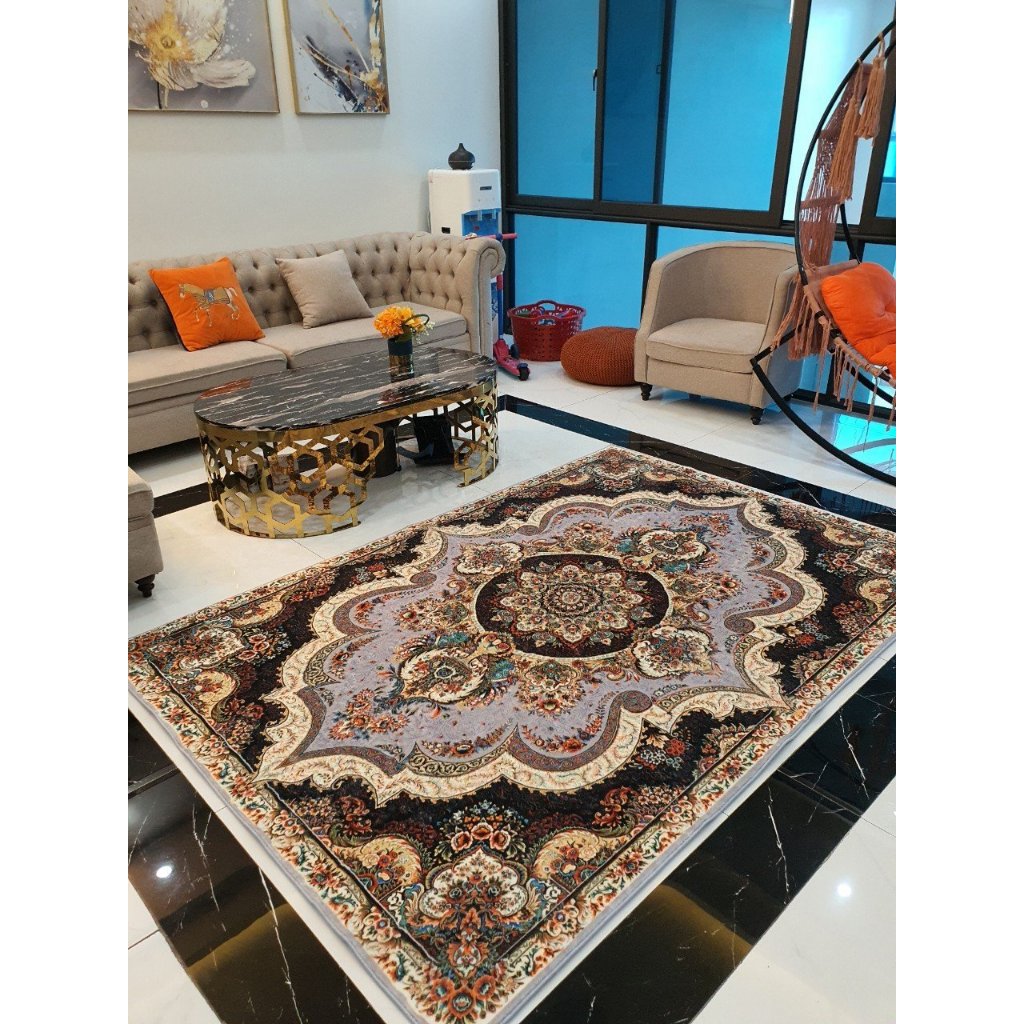 Thảm lông cao cấp họa tiết Hoàng Gia nhập khẩu bởi LUXBED KT 2m x 3m