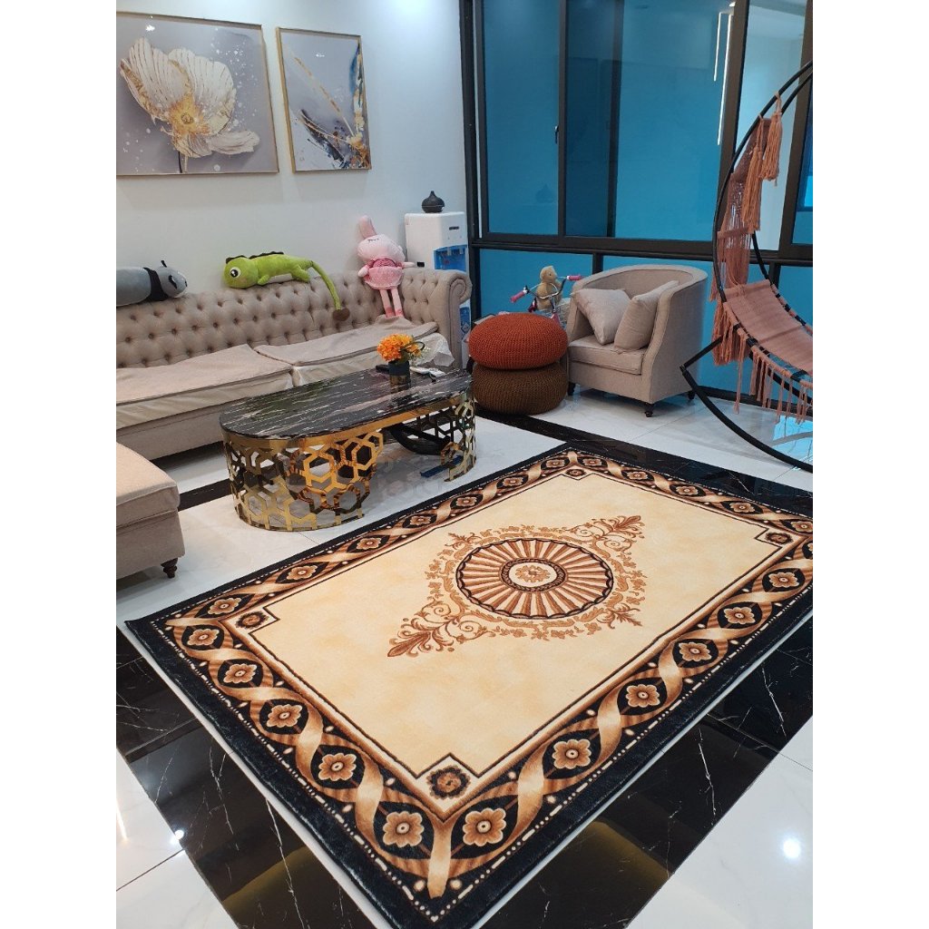 Thảm lông cao cấp họa tiết Hoàng Gia nhập khẩu bởi LUXBED KT 2m x 3m