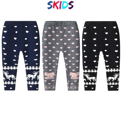 Quần len bé gái SKIDS quần legging cho trẻ em 2 đến 8 tuổi họa tiết noel