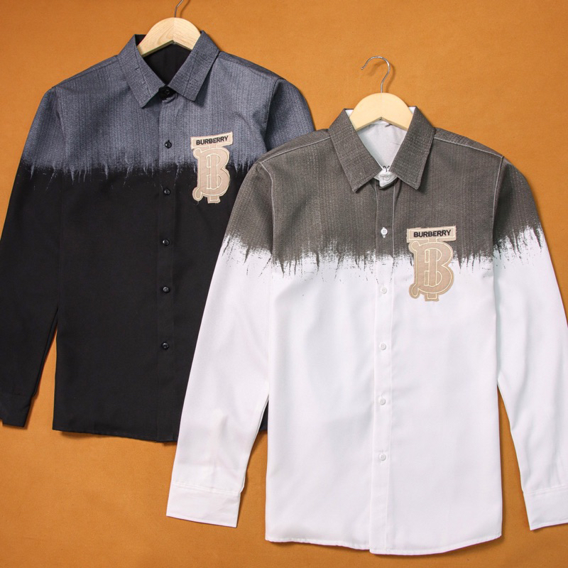 ÁO SƠ MI NAM LỤA MANGO PHỐI HOẠ TIẾT LOANG - TAY DÀI SMTD