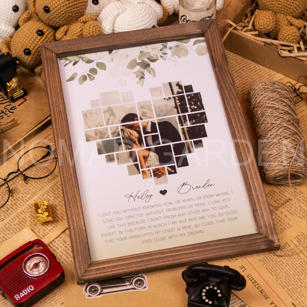 - Khung Ảnh Cưới Thiết Kế Sang Trọng Kèm Tên Dâu Rể Và Quote - By Nomad Garden