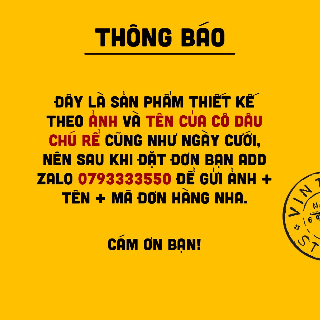 - Khung Ảnh Cưới Thiết Kế Sang Trọng Kèm Tên Dâu Rể Và Quote - By Nomad Garden