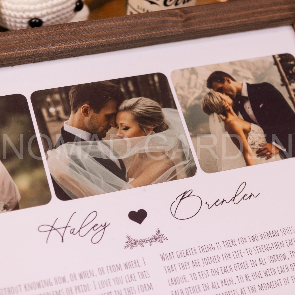 - Khung Ảnh Cưới Thiết Kế Sang Trọng Kèm Tên Dâu Rể Và Quote - By Nomad Garden