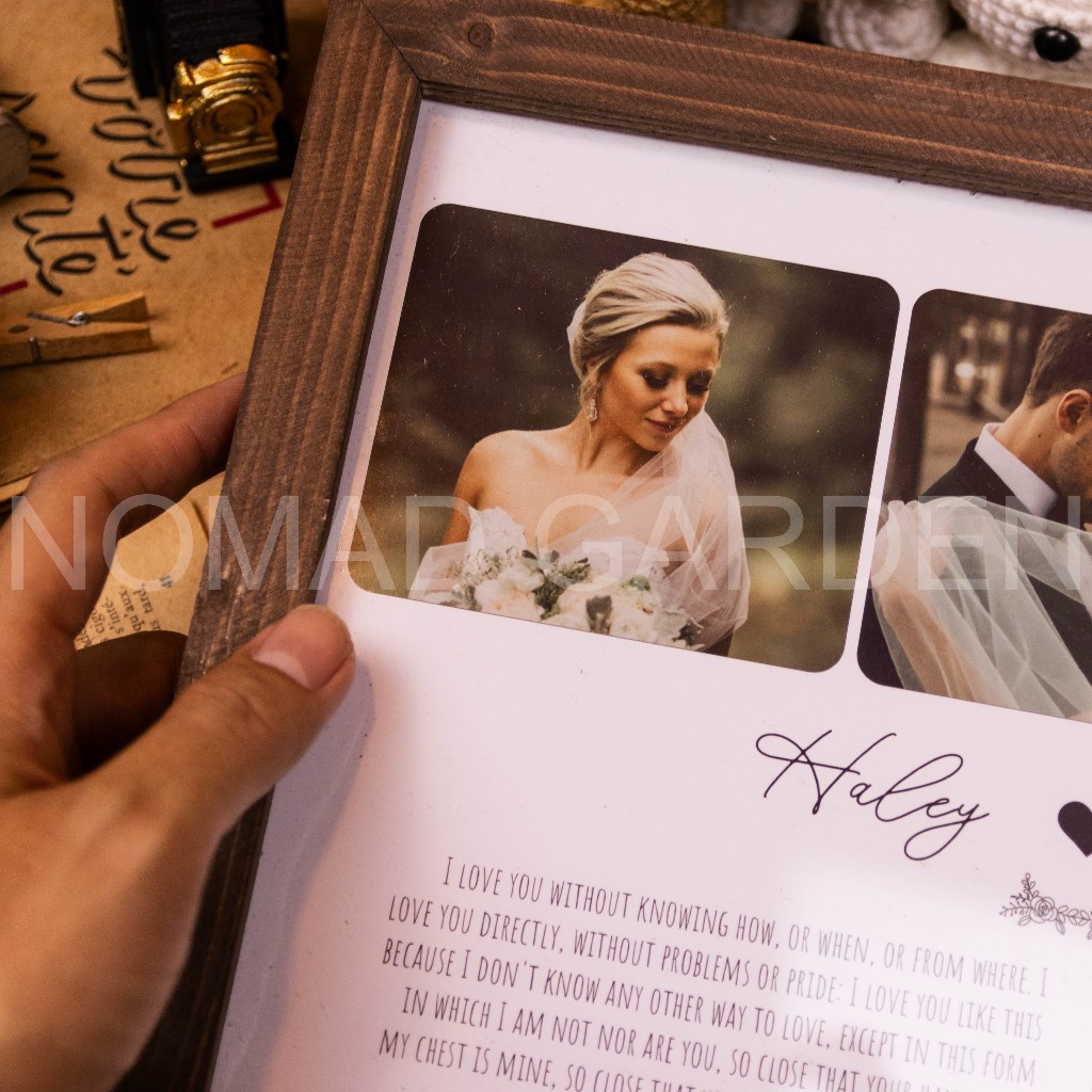 - Khung Ảnh Cưới Thiết Kế Sang Trọng Kèm Tên Dâu Rể Và Quote - By Nomad Garden