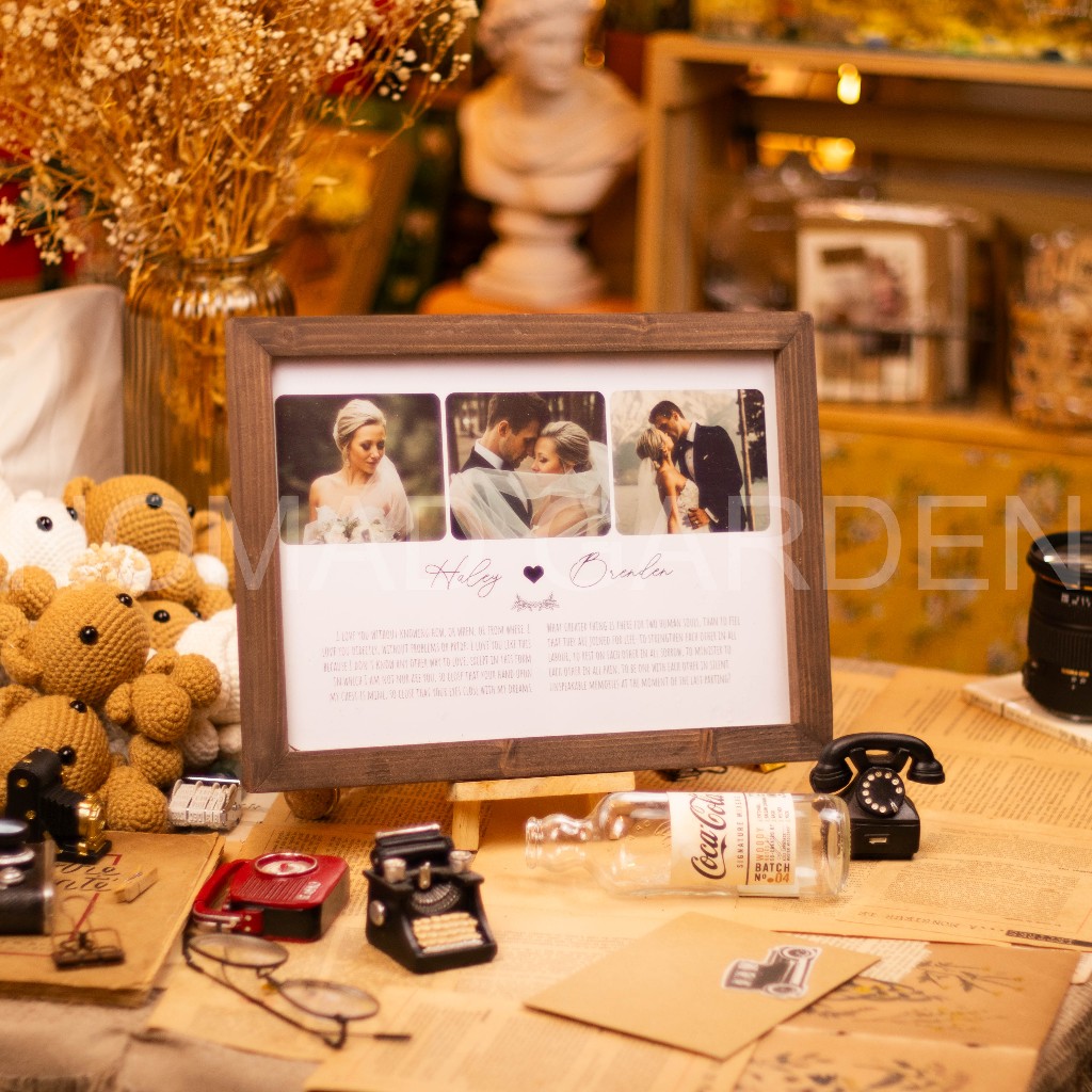 - Khung Ảnh Cưới Thiết Kế Sang Trọng Kèm Tên Dâu Rể Và Quote - By Nomad Garden