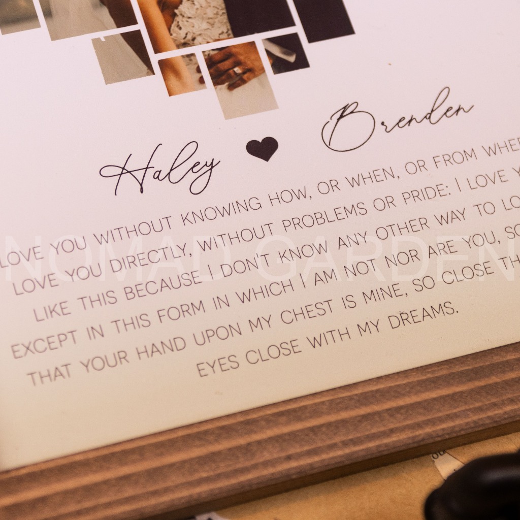 - Khung Ảnh Cưới Thiết Kế Sang Trọng Kèm Tên Dâu Rể Và Quote - By Nomad Garden