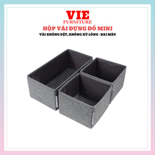  Set 3 Hộp Đựng Đồ Lót VIE Size Mini Bằng Vải Hộp Đựng Trang Sức Và Các Vật Dụng Nhỏ Đa Năng 