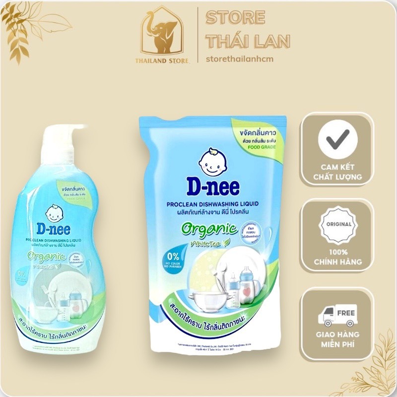 CHÍNH HÃNG MẪU MỚI - Nước rửa bình sữa Dnee Organic màu XANH DƯƠNG