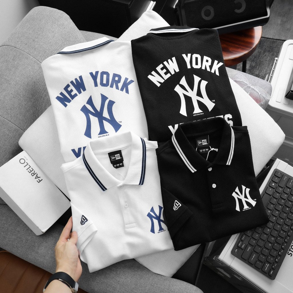 Áo Polo Nam NEW ERA Logo NY trước và sau Cao Cấp DV Vải Dệt Lỗ Kim Sang Trọng Hàng Xịn Chuẩn Hãng CÓ BIG SIZE