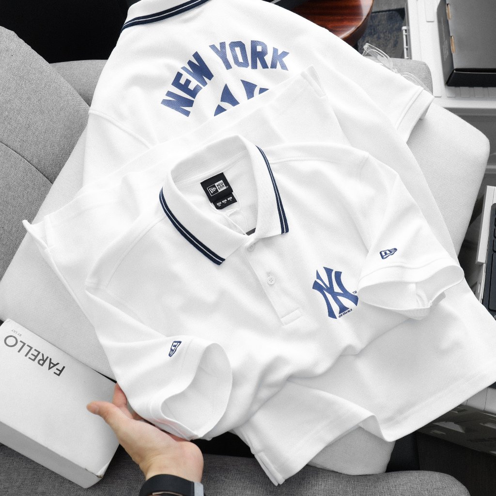 Áo Polo Nam NEW ERA Logo NY trước và sau Cao Cấp DV Vải Dệt Lỗ Kim Sang Trọng Hàng Xịn Chuẩn Hãng CÓ BIG SIZE