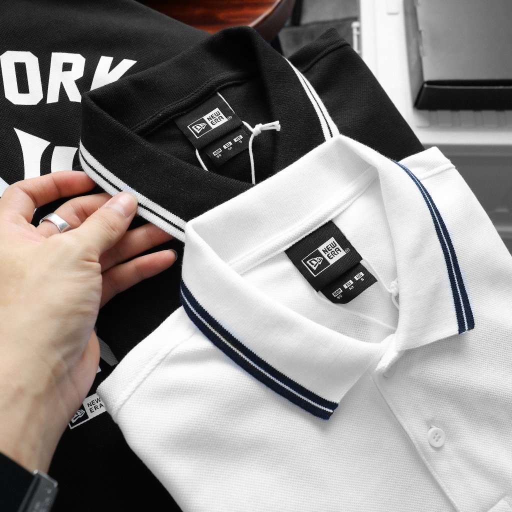 Áo Polo Nam NEW ERA Logo NY trước và sau Cao Cấp DV Vải Dệt Lỗ Kim Sang Trọng Hàng Xịn Chuẩn Hãng CÓ BIG SIZE