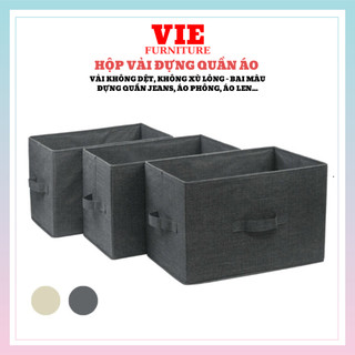 Hộp Vải Đựng Đồ Đa Năng Hàng Cao Cấp VNXK - Thùng Đựng Quần Áo Gấp Gọn Có Quai Xách Tiện Lợi
